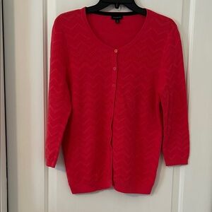Talbots Vibrant Red Cardigan Sweater